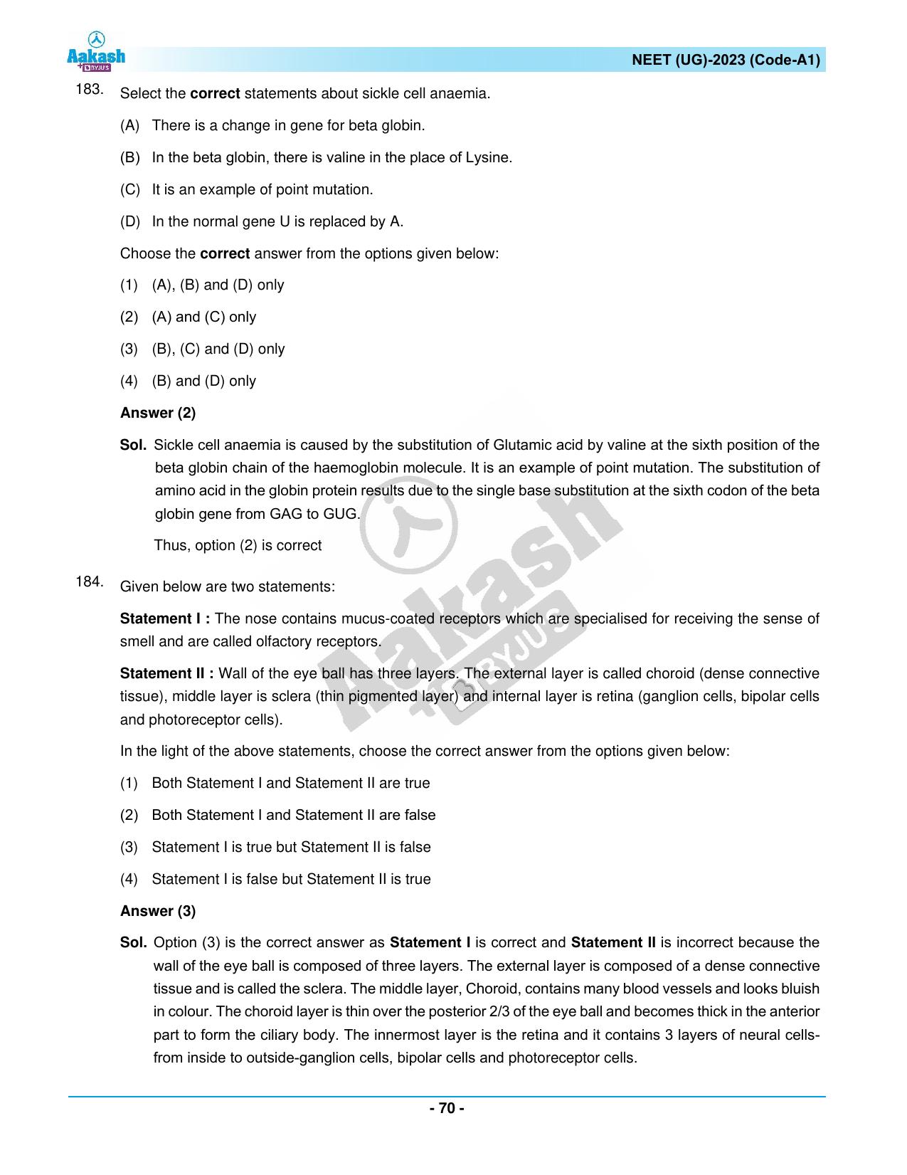 NEET 2023 Question Paper A1 - Page 70