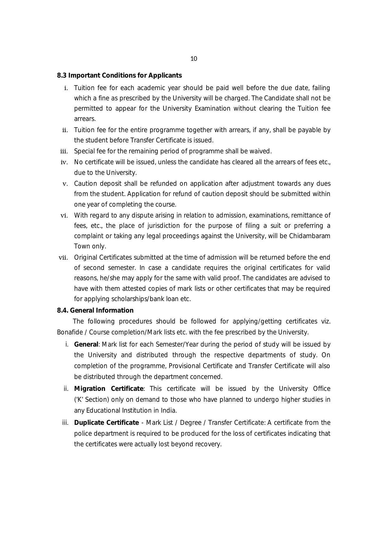 Annamalai University, Annamalai Nagar Mining Engineering Prospectus 2021-22 - Page 13
