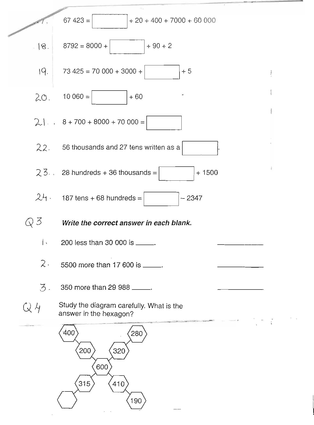 Worksheet for Class 4 Maths Assignment 14 - Page 3
