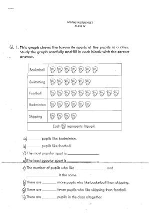 Worksheet for Class 4 Maths Assignment 14