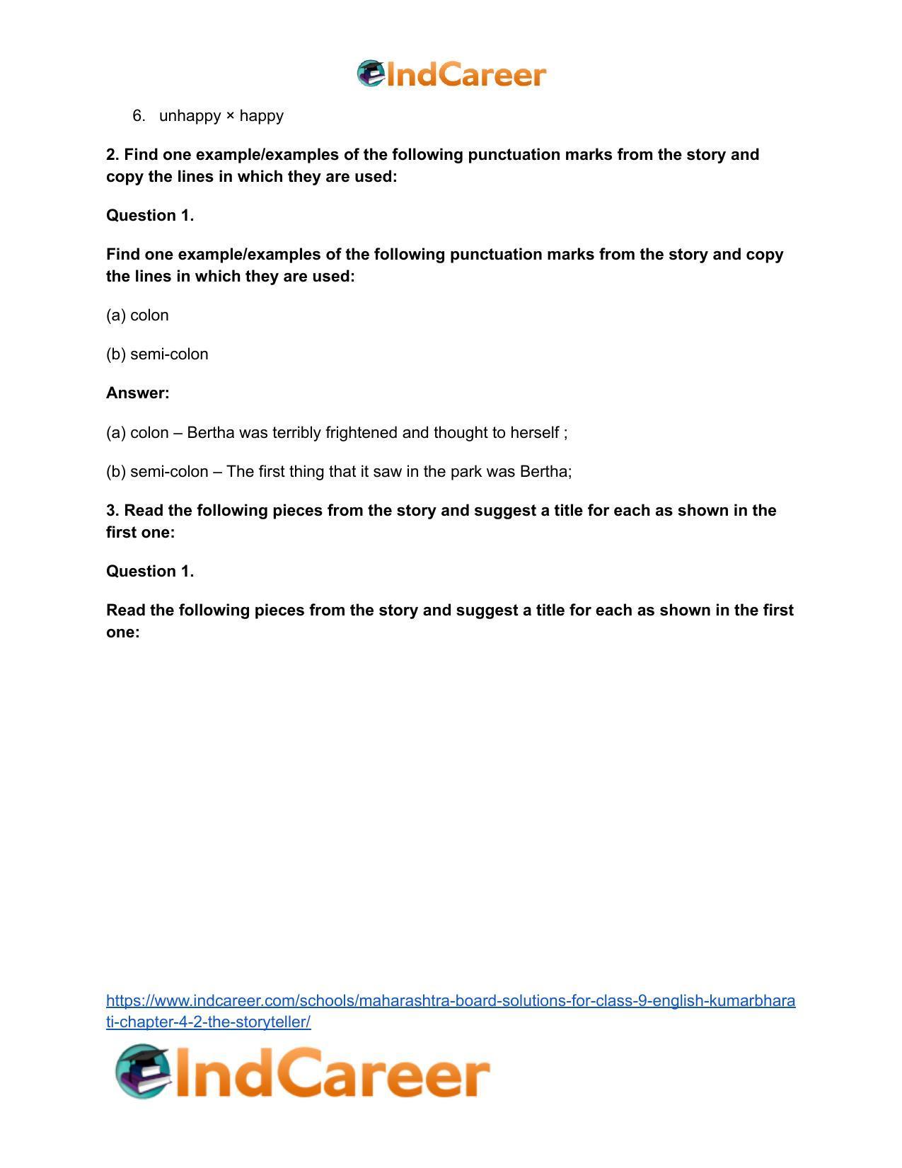 Maharashtra Board Solutions for Class 9- English Kumarbharati: Chapter 4.2- The Storyteller - Page 6