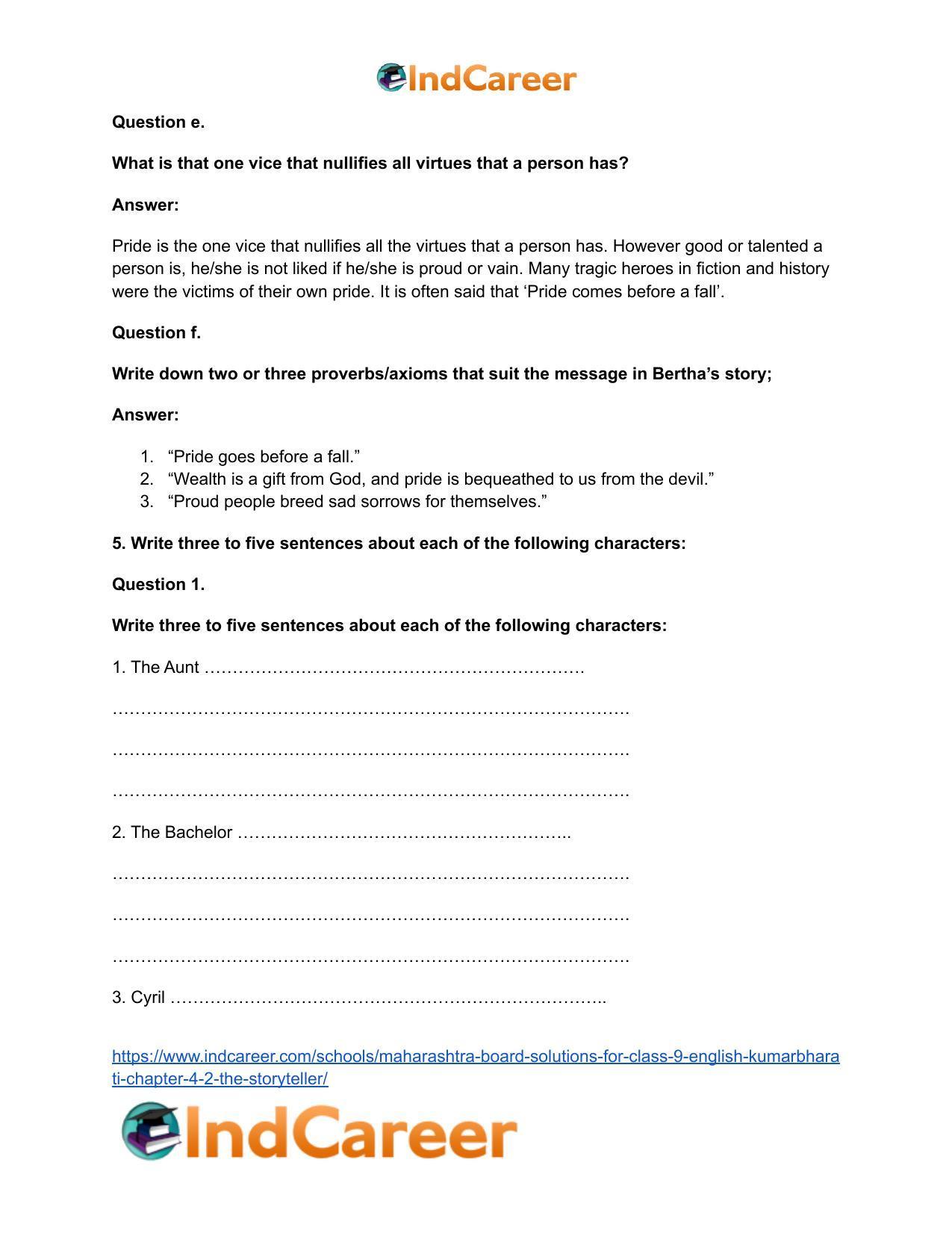 Maharashtra Board Solutions for Class 9- English Kumarbharati: Chapter 4.2- The Storyteller - Page 9