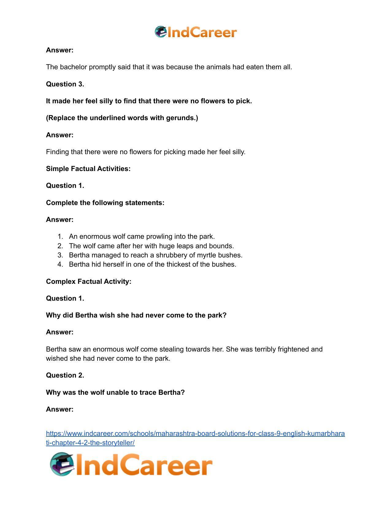 Maharashtra Board Solutions for Class 9- English Kumarbharati: Chapter 4.2- The Storyteller - Page 28