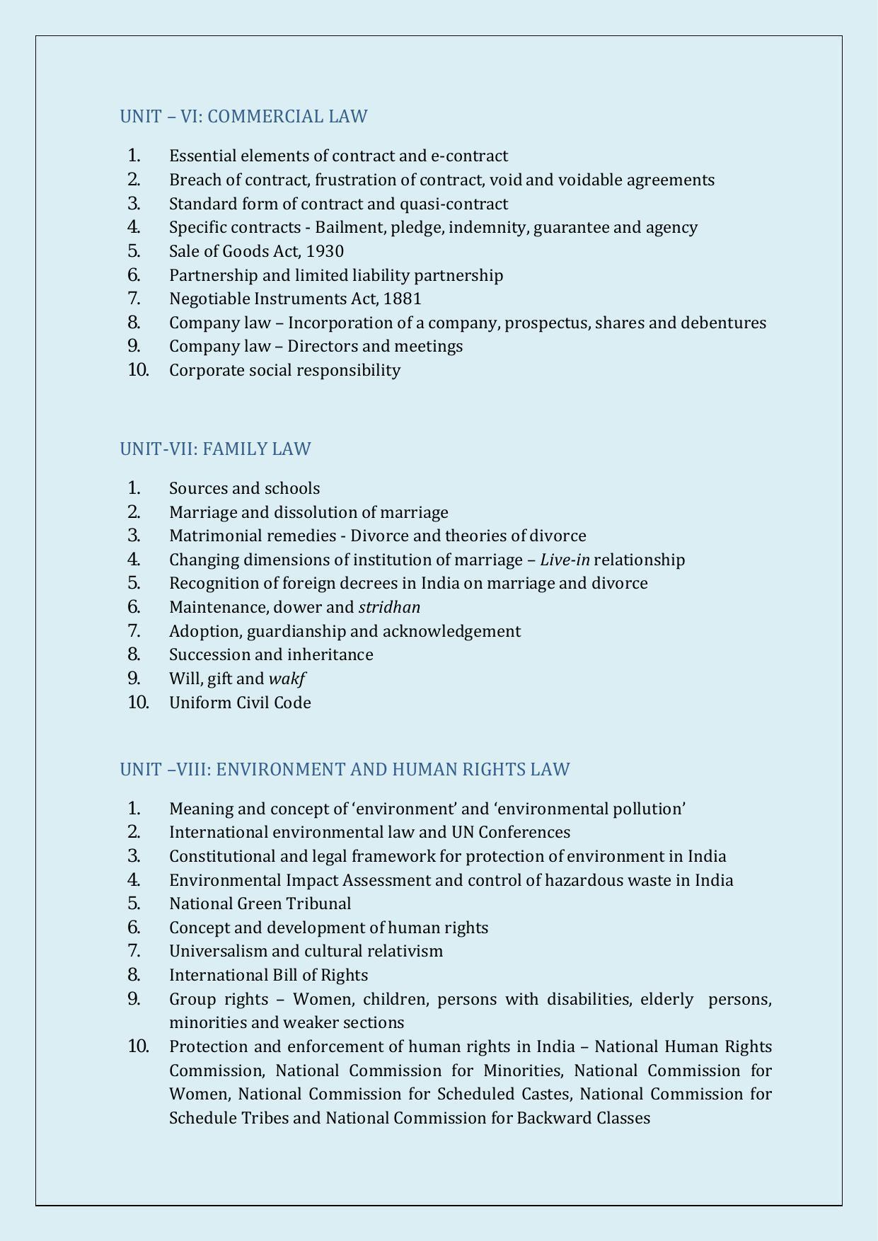 NTA PhD Entrance Exam Law Syllabus - Page 3
