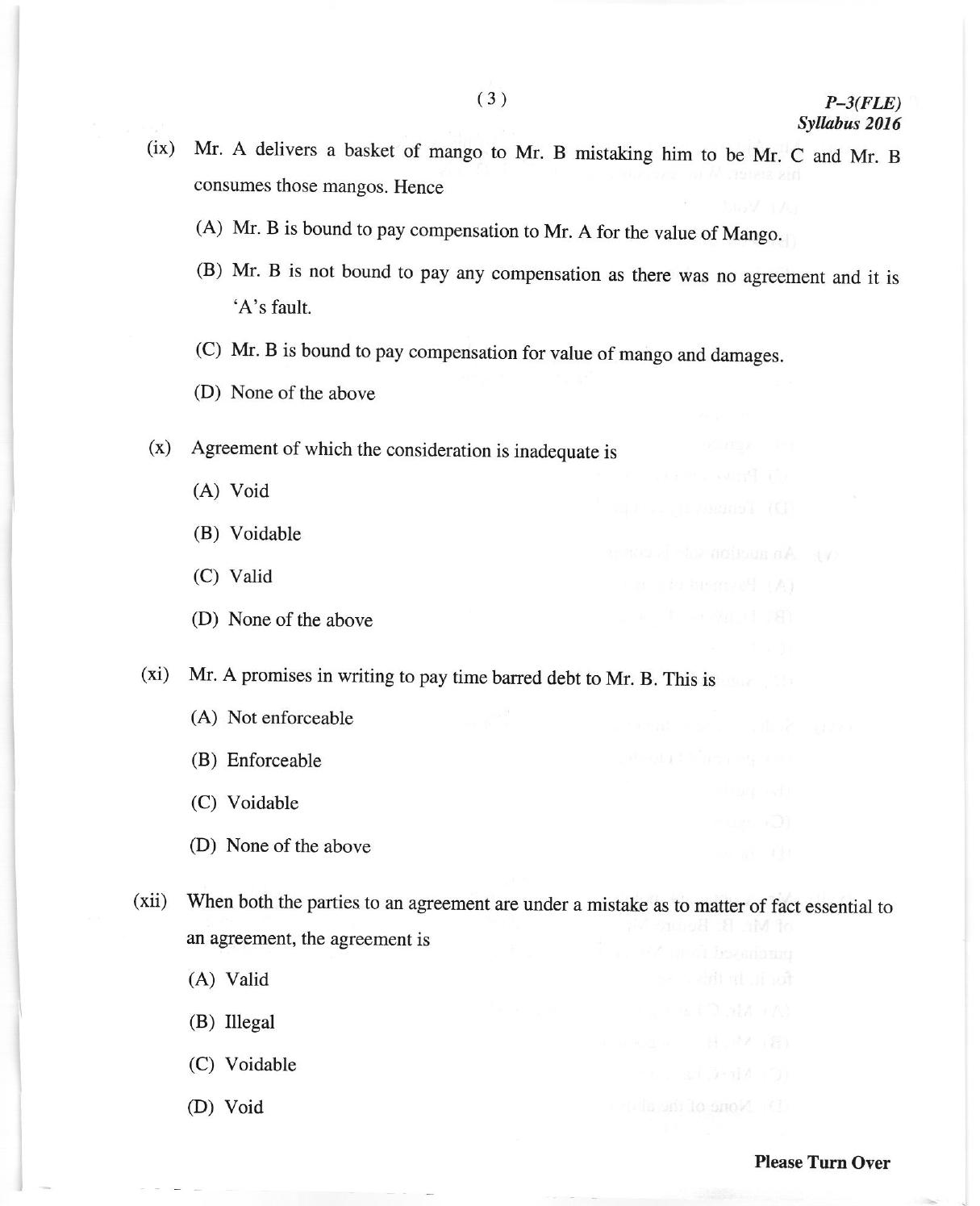 ICMAI June 2018 Fundamentals of Laws and Ethics Question Paper - Page 3