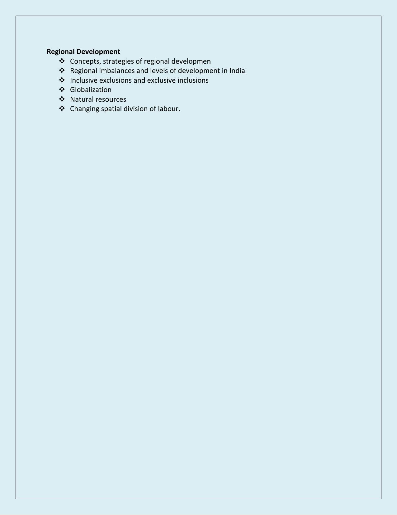 NTA PhD Entrance Exam Geography/Political Geography/Regional Development Geography Syllabus - Page 2