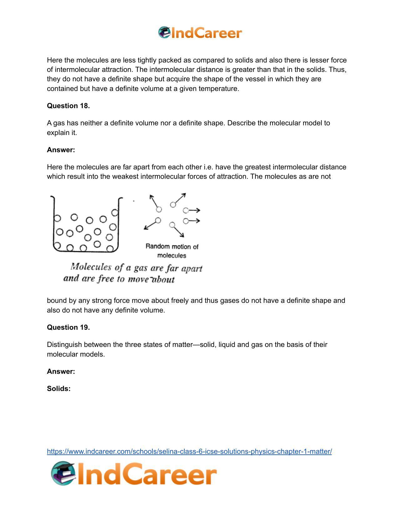 Selina Class 6 ICSE Solutions Physics : Chapter 1- Matter - Page 11