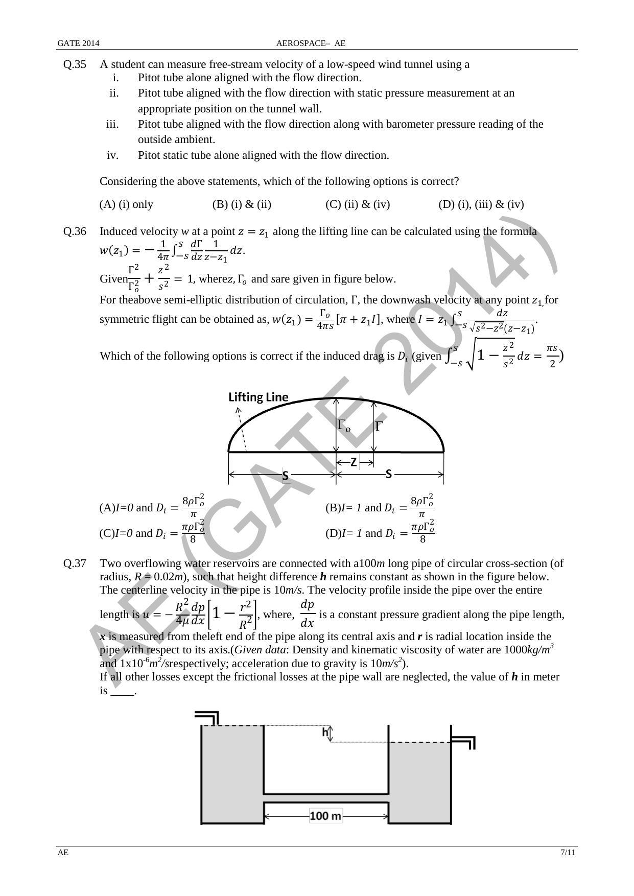 GATE 2014 Aerospace Engineering (AE) Question Paper with Answer Key - Page 13