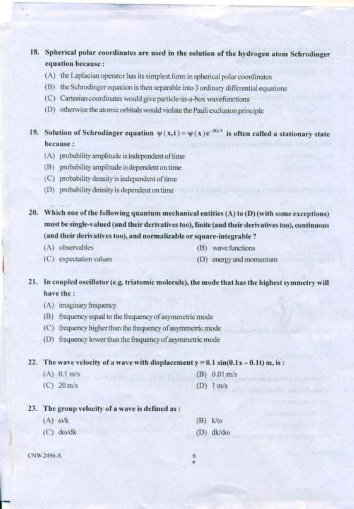 PU CET PG 2018 MSc (Physics/Medical Physics/Physics & Electronics) Question Paper - Page 5