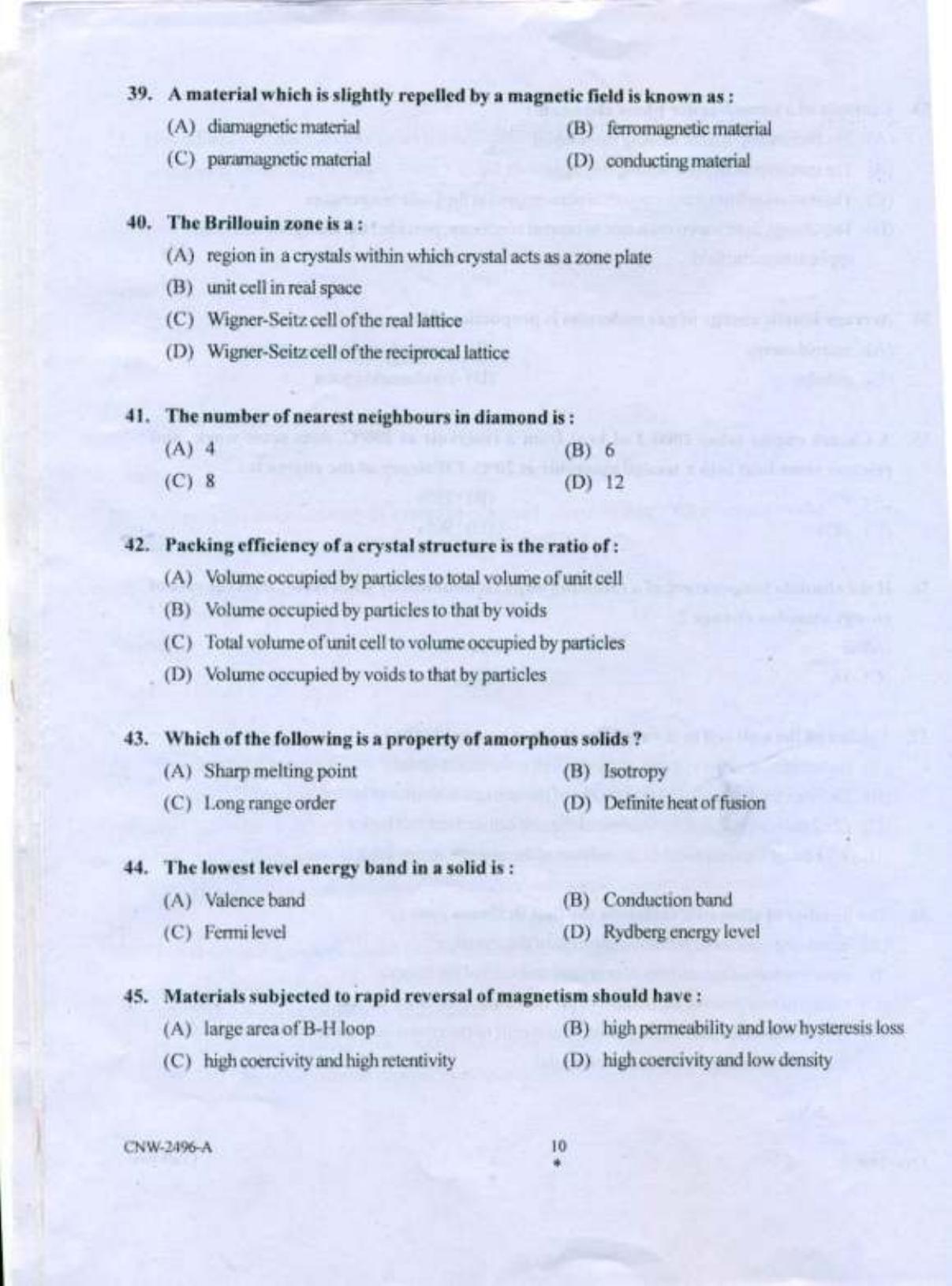 PU CET PG 2018 MSc (Physics/Medical Physics/Physics & Electronics) Question Paper - Page 9