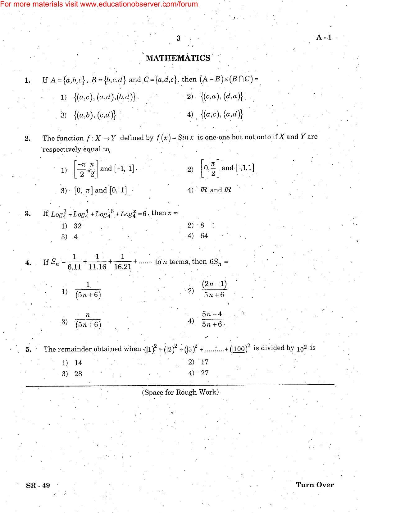 KEAM Paper III 2006 Question Paper - Page 3