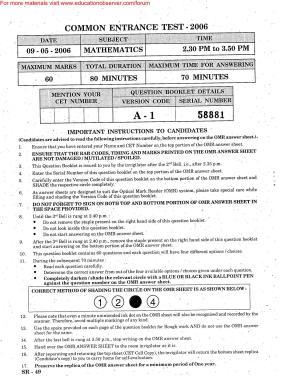 KEAM Paper III 2006 Question Paper