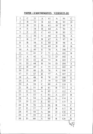 KEAM Paper II 2019 Answer Key