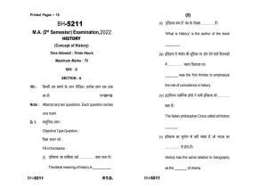 Sarguja University Question Paper - 2022 :   M.A. History (First Sem.)Concept Of History Paper 1