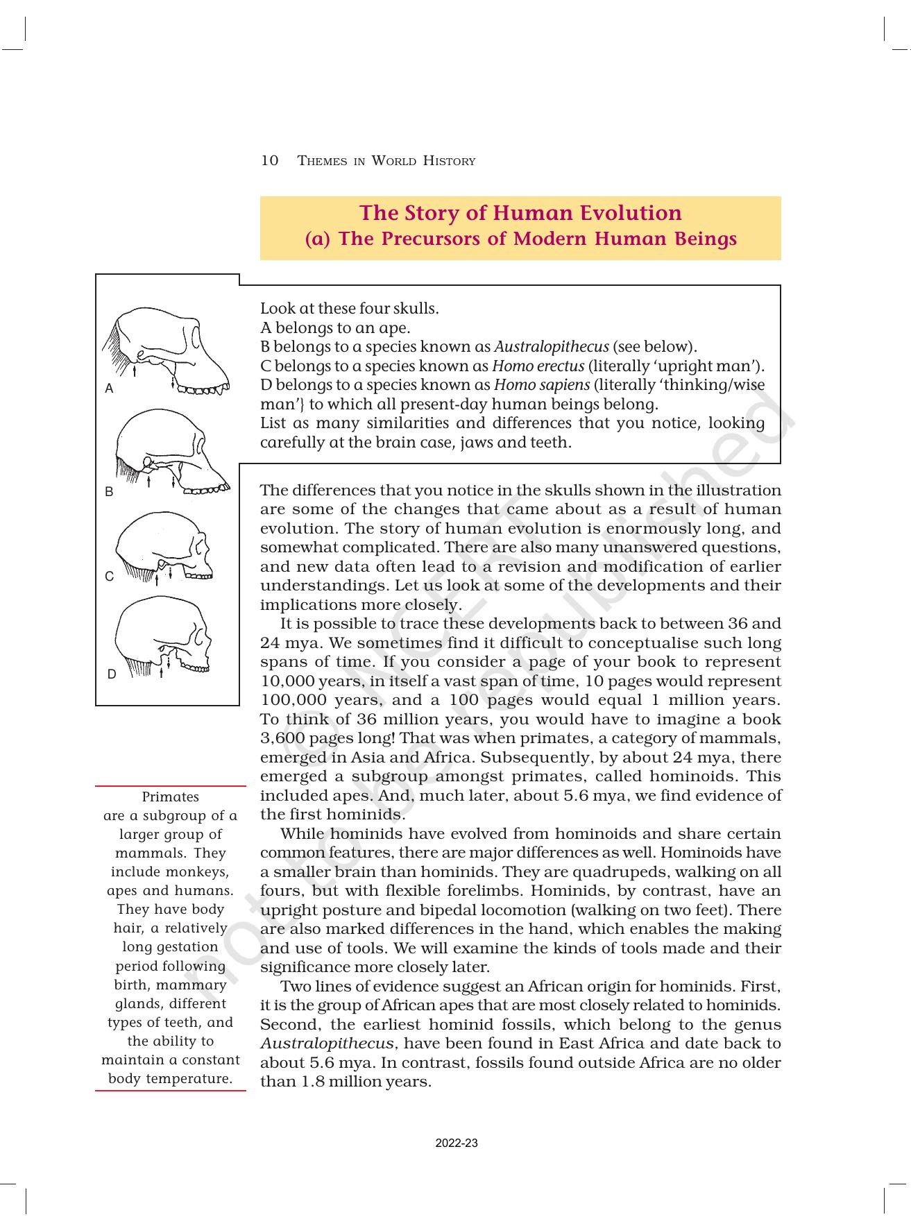 NCERT Book for Class 11 History Chapter 1 From the Beginning of Time - Page 10