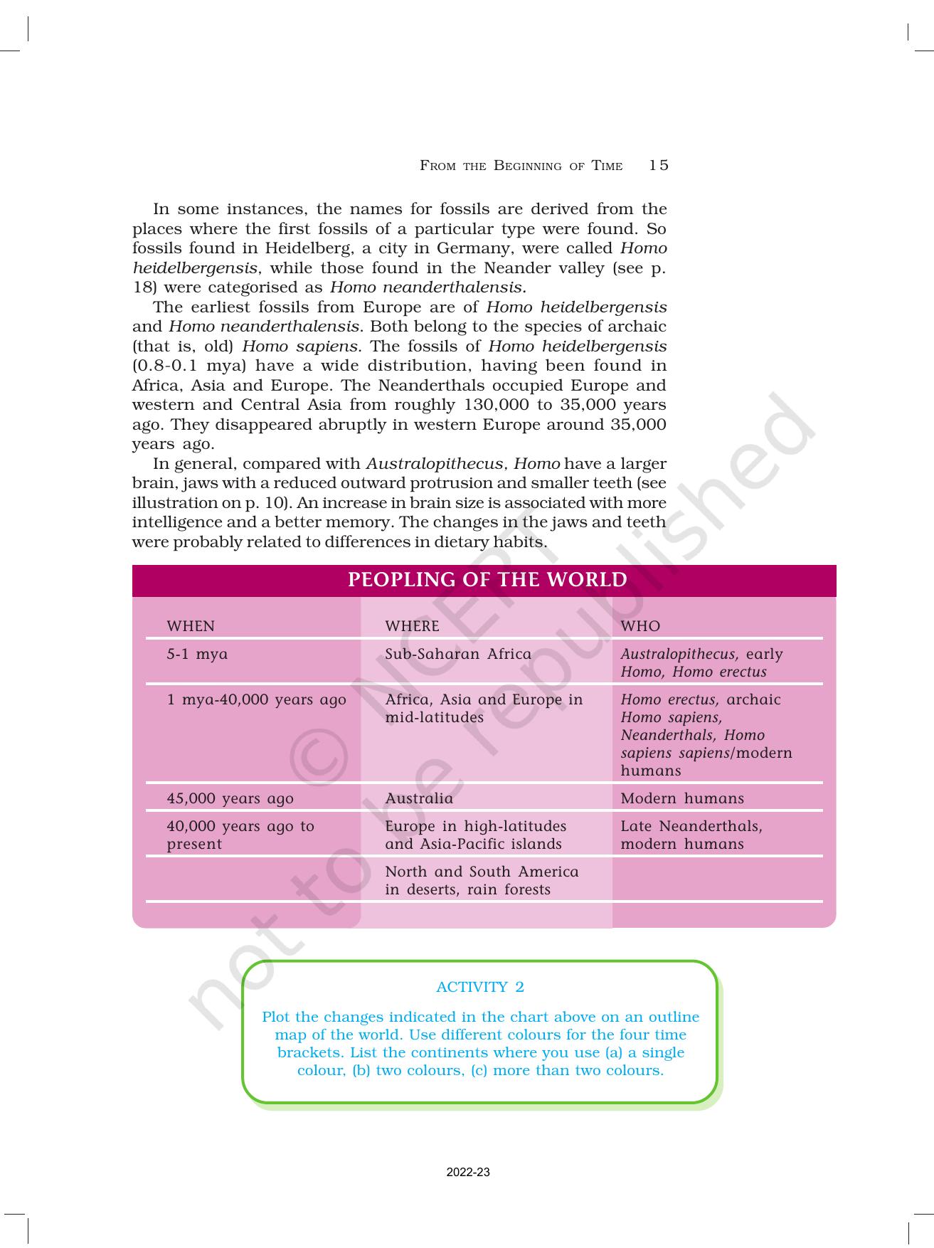 NCERT Book for Class 11 History Chapter 1 From the Beginning of Time - Page 15
