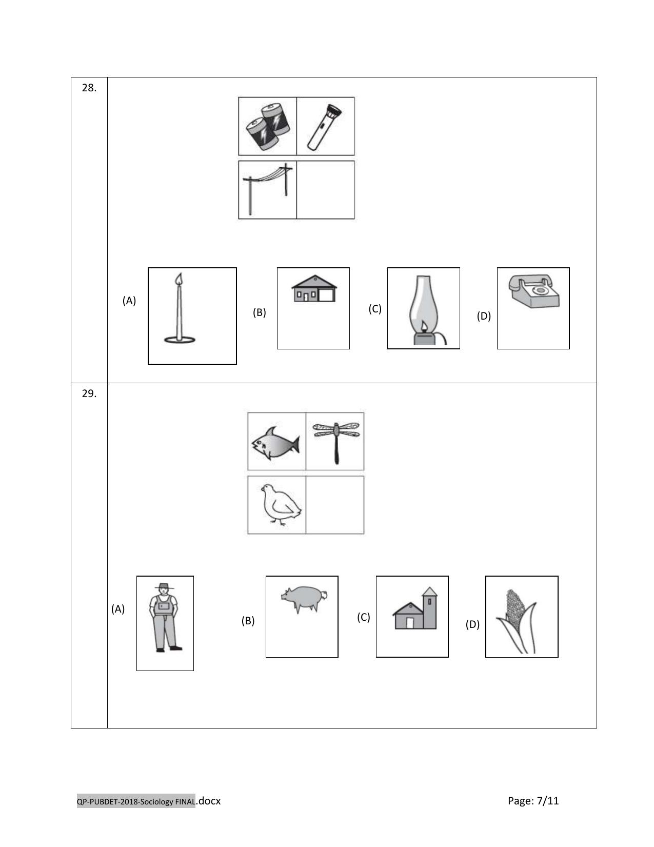 PUBDET 2018 Sociology Question Papers - Page 7