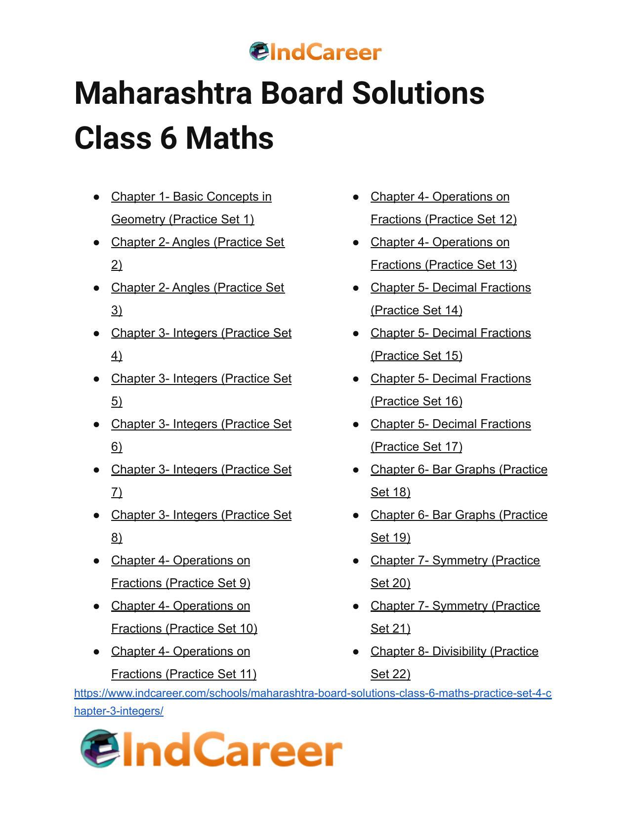 Maharashtra Board Solutions Class 6-Maths (Practice Set 4): Chapter 3- Integers - Page 6