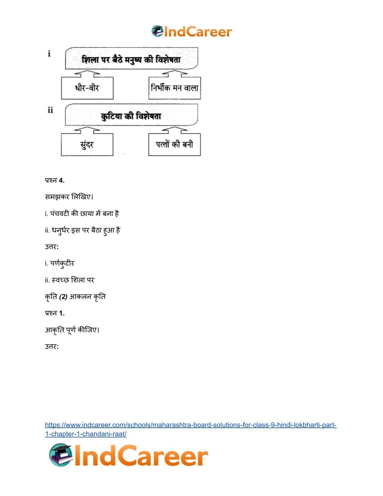 Maharashtra Board Solutions for Class 9- Hindi Lokbharti (Part 1): Chapter 1- चाँदनी रात - Page 9