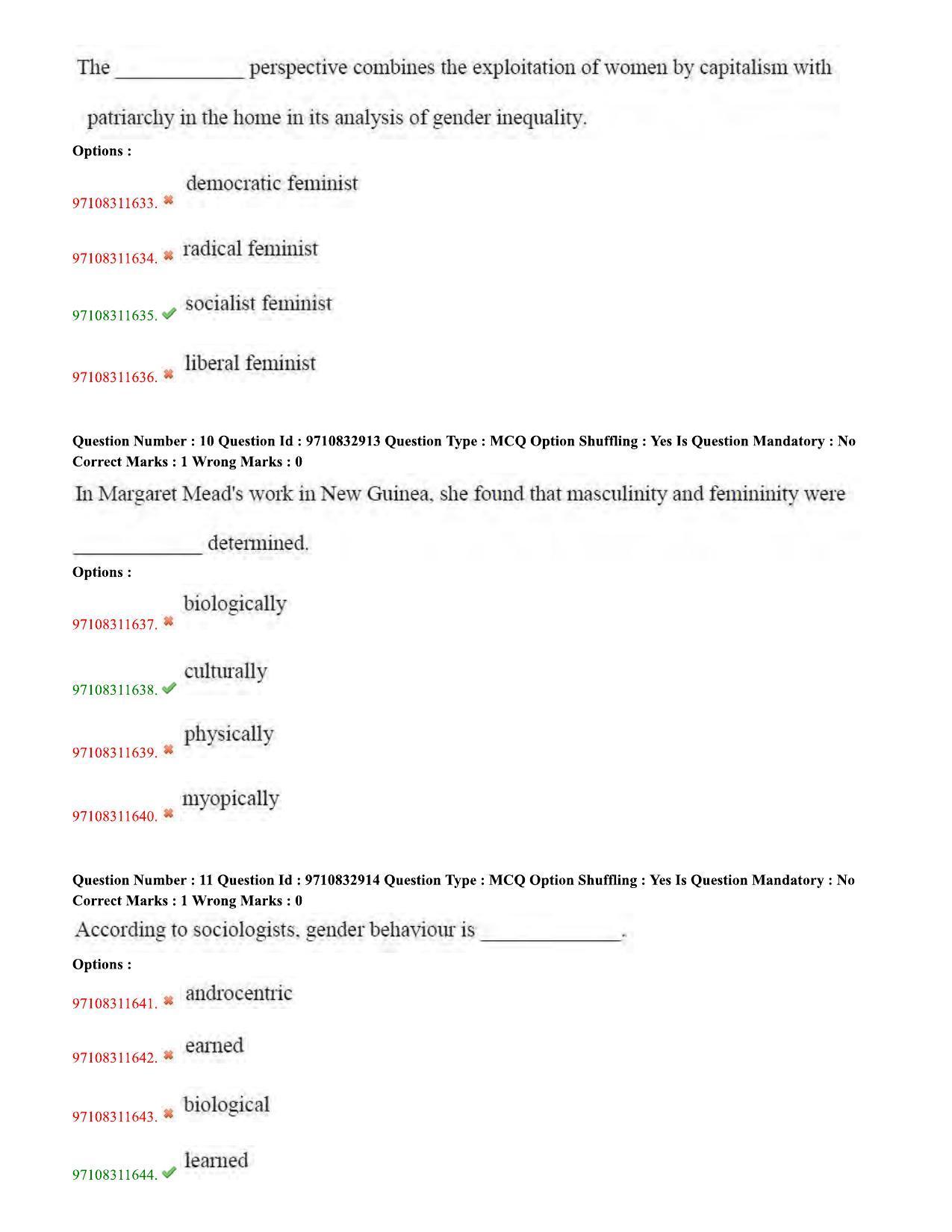TS CPGET 2020 M.A. Gender Studies (Shift 1) Question Paper with Answer Key - Page 5