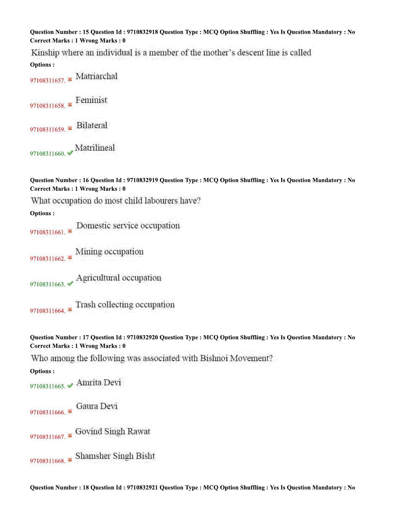 TS CPGET 2020 M.A. Gender Studies (Shift 1) Question Paper with Answer Key - Page 7