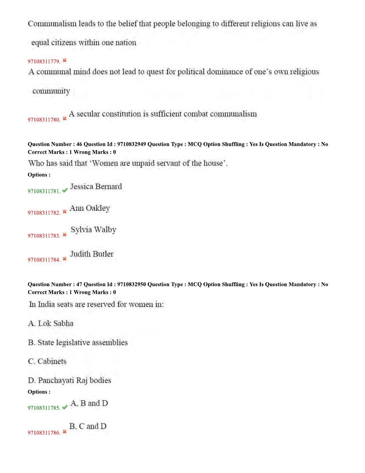 TS CPGET 2020 M.A. Gender Studies (Shift 1) Question Paper with Answer Key - Page 17