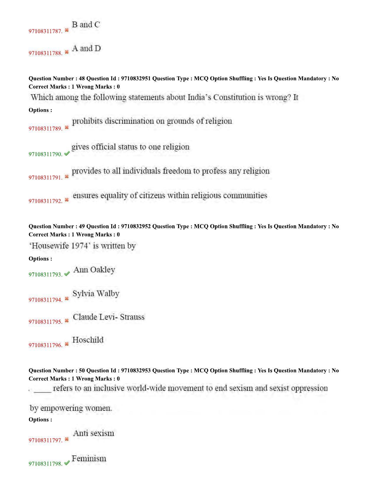 TS CPGET 2020 M.A. Gender Studies (Shift 1) Question Paper with Answer Key - Page 18