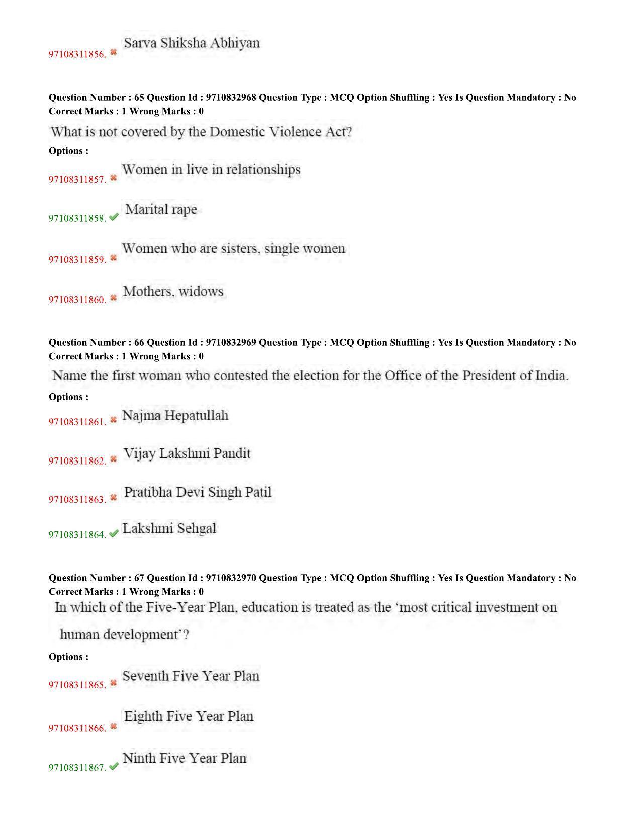 TS CPGET 2020 M.A. Gender Studies (Shift 1) Question Paper with Answer Key - Page 25
