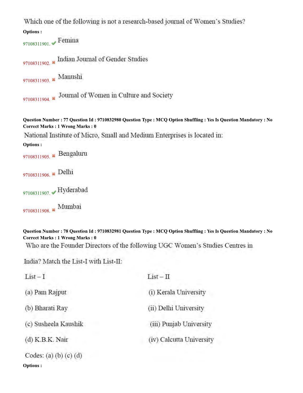 TS CPGET 2020 M.A. Gender Studies (Shift 1) Question Paper with Answer Key - Page 29