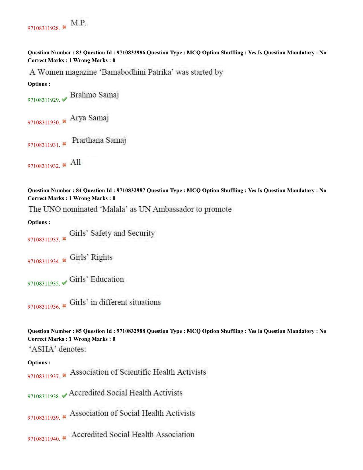 TS CPGET 2020 M.A. Gender Studies (Shift 1) Question Paper with Answer Key - Page 32