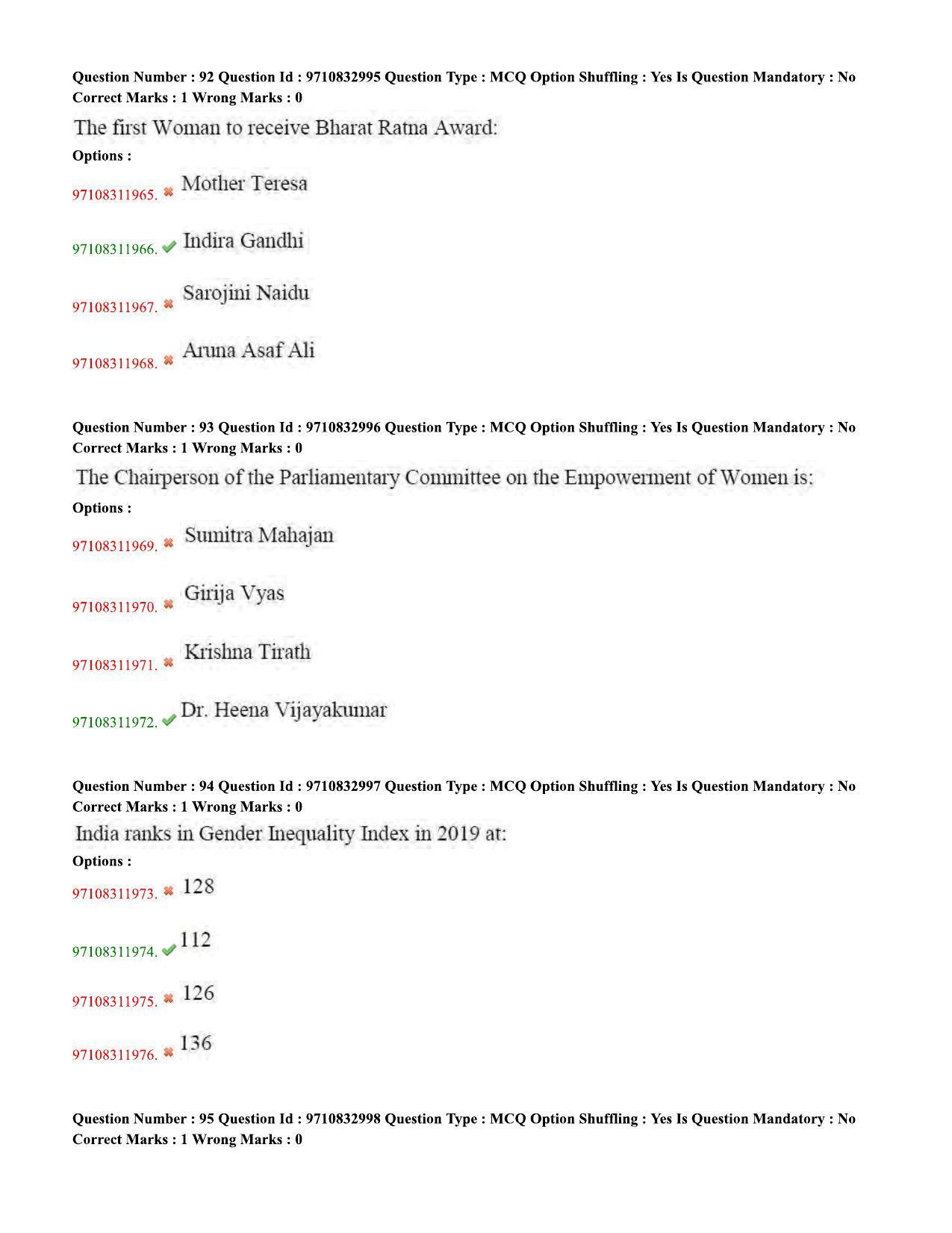 TS CPGET 2020 M.A. Gender Studies (Shift 1) Question Paper with Answer Key - Page 35