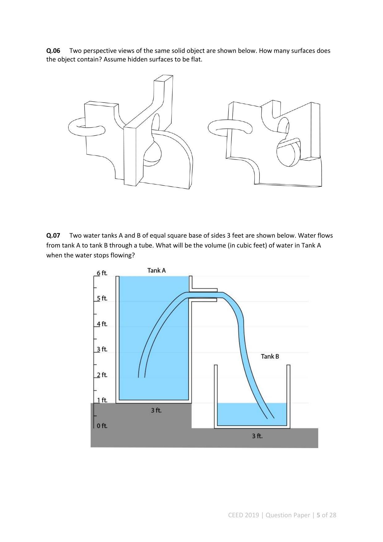 CEED 2019 Question Paper - Page 5