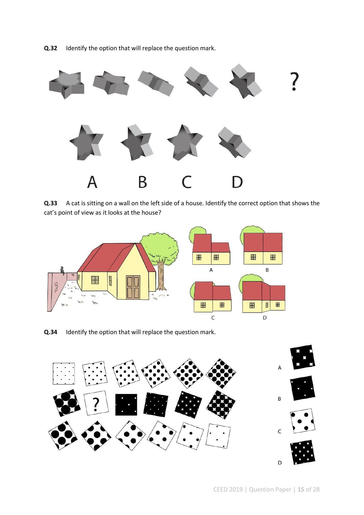CEED 2019 Question Paper - Page 15