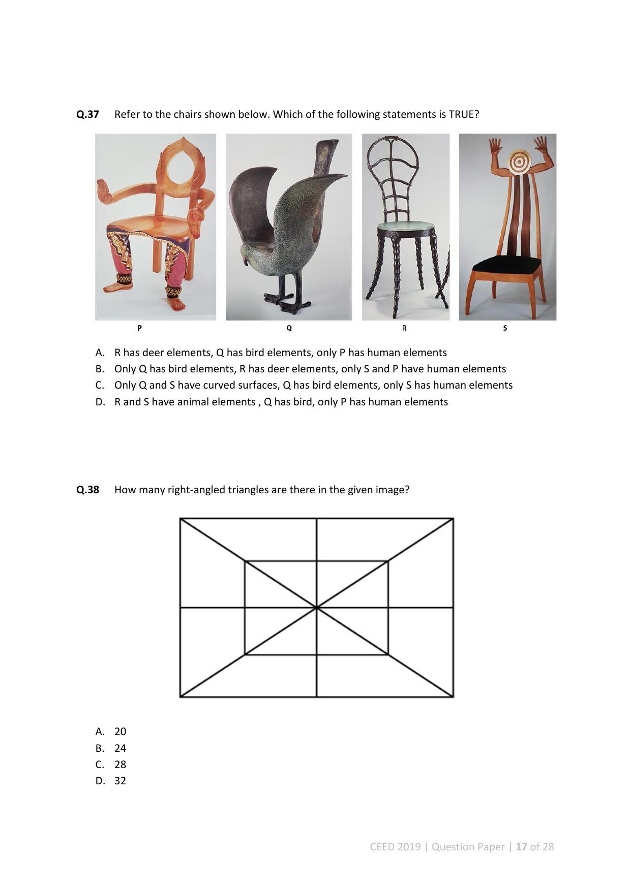 CEED 2019 Question Paper - Page 17