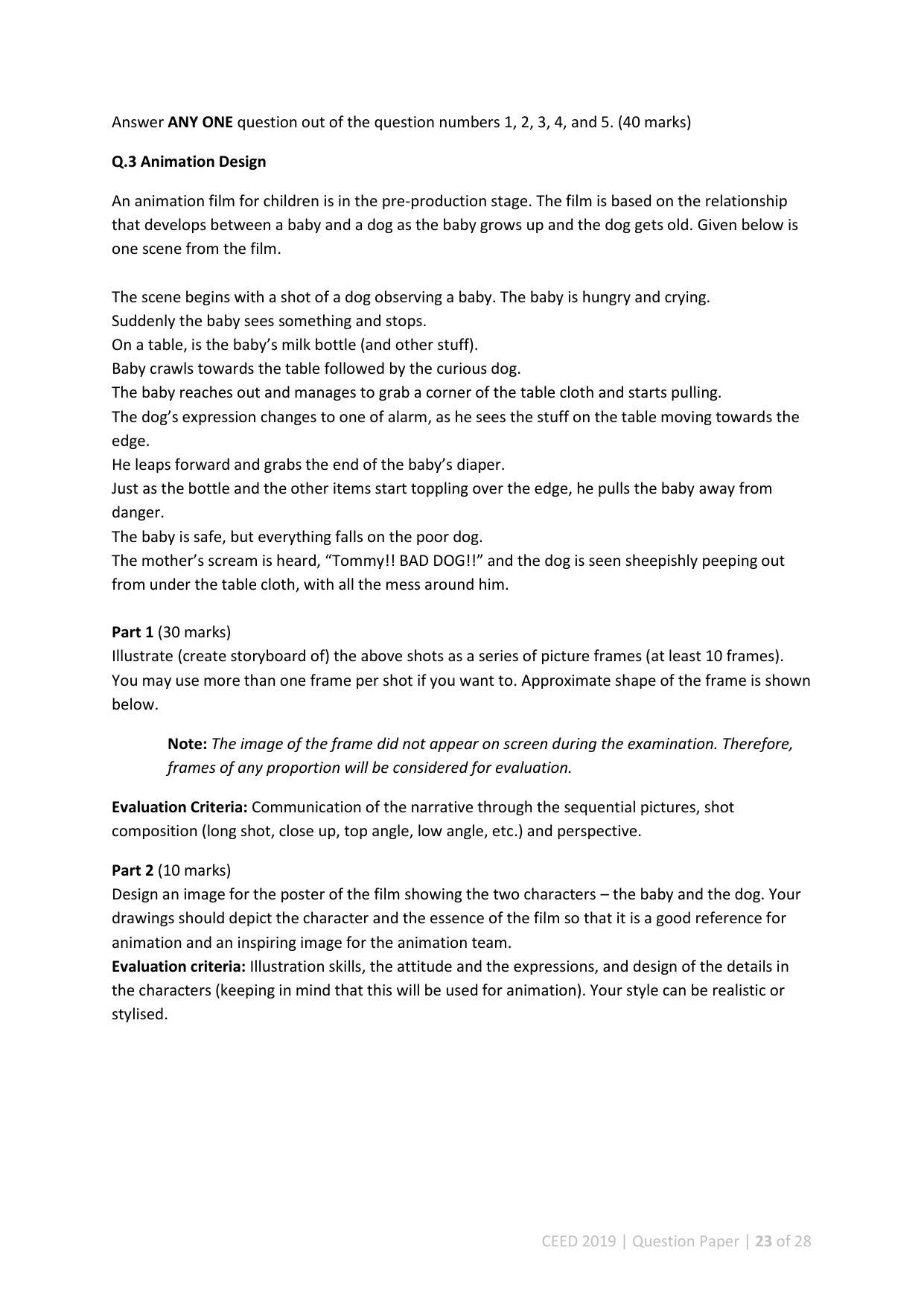 CEED 2019 Question Paper - Page 23