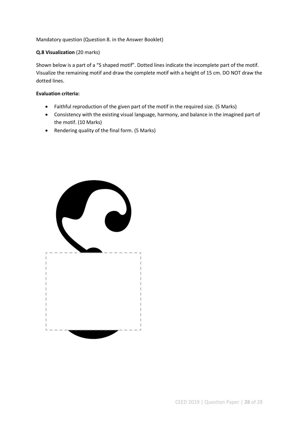 CEED 2019 Question Paper - Page 28
