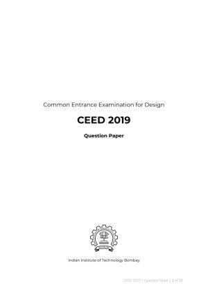 CEED 2019 Question Paper