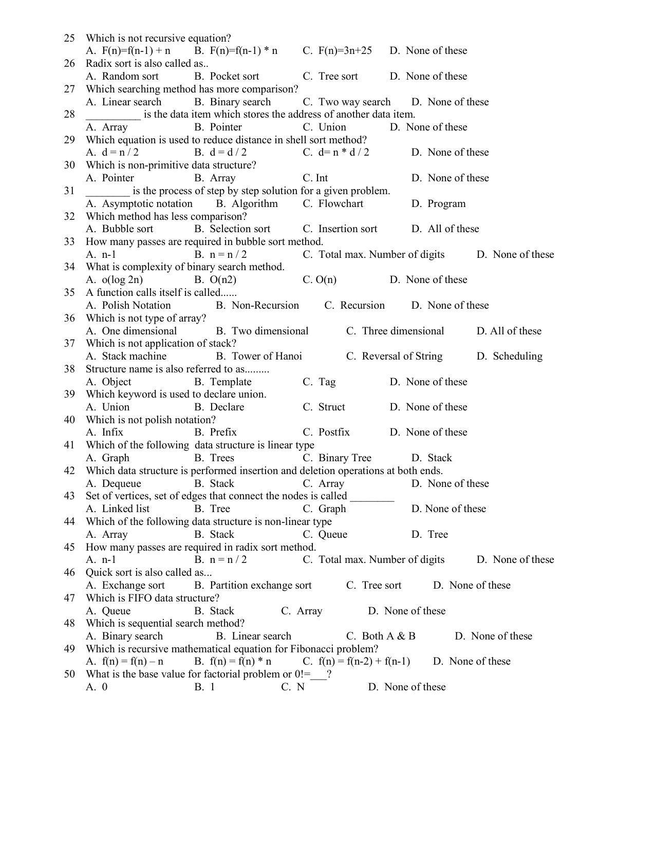 Hemchand North Gujarat University Sample Paper July-Sept 2021: M.Sc. (C.A. & IT) Semester-III 303 Introduction To Algorithm (New Course) - Page 2