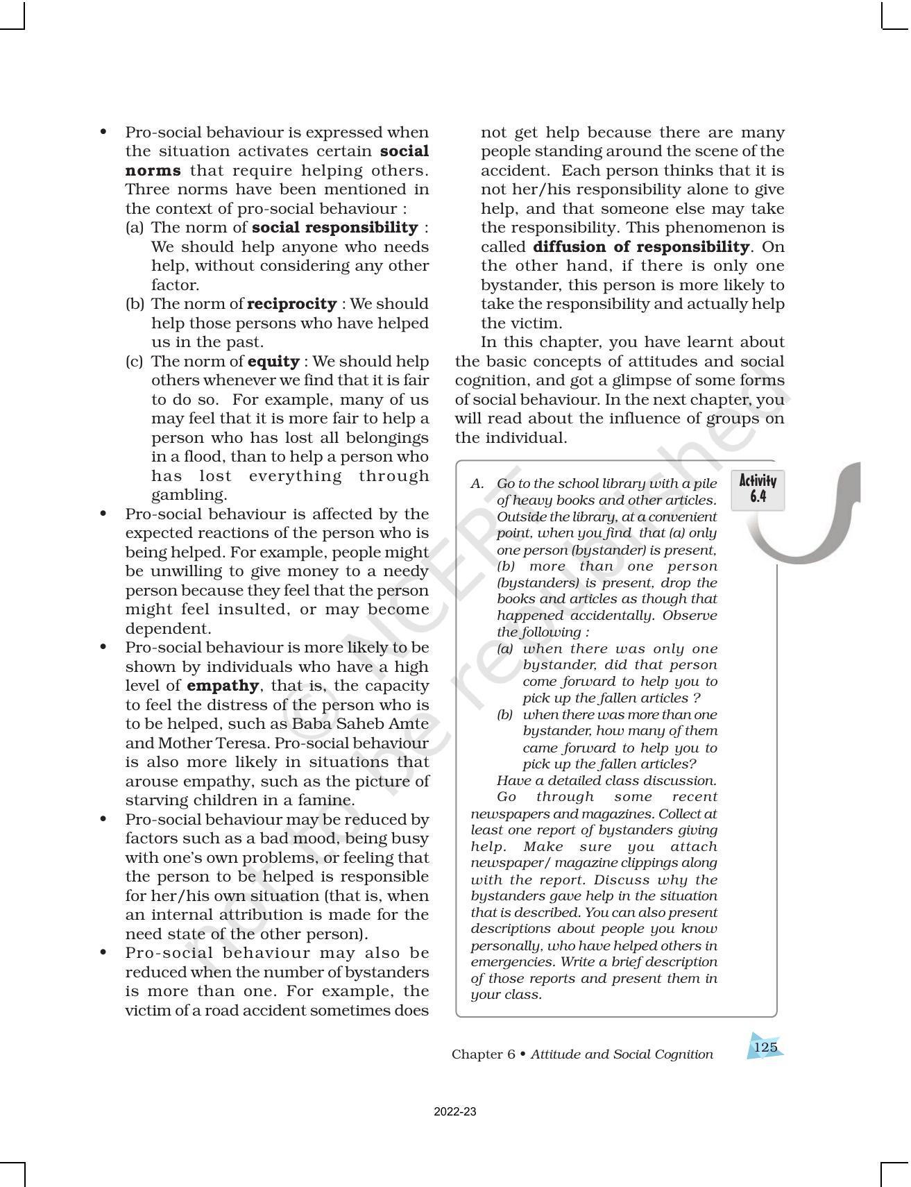 NCERT Book for Class 12 Psychology Chapter 6 Attitude and Social Cognition - Page 20