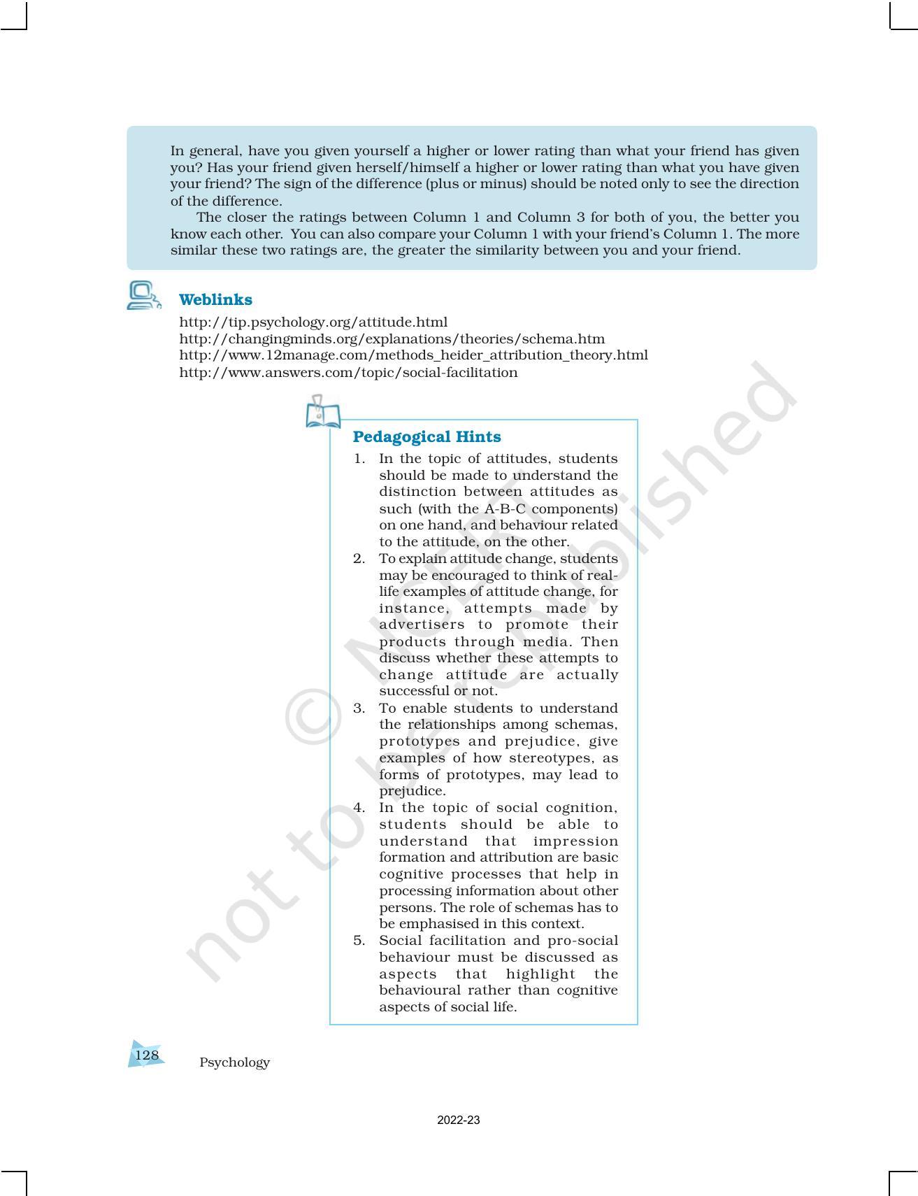 NCERT Book for Class 12 Psychology Chapter 6 Attitude and Social Cognition - Page 23