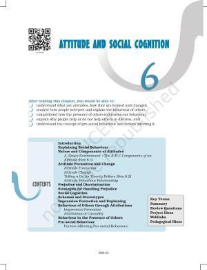 NCERT Book for Class 12 Psychology Chapter 6 Attitude and Social Cognition