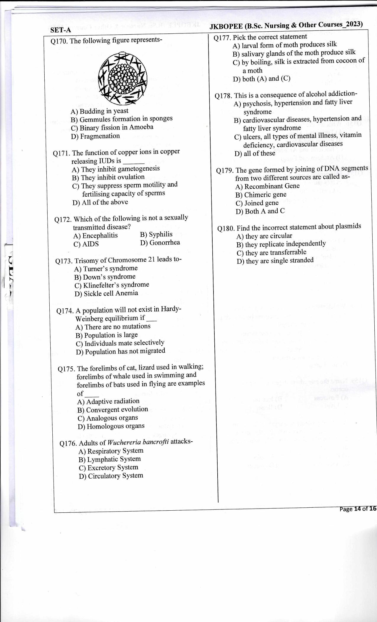 J&K Paramedical / ANM GNM 2023 Question Paper - Page 13