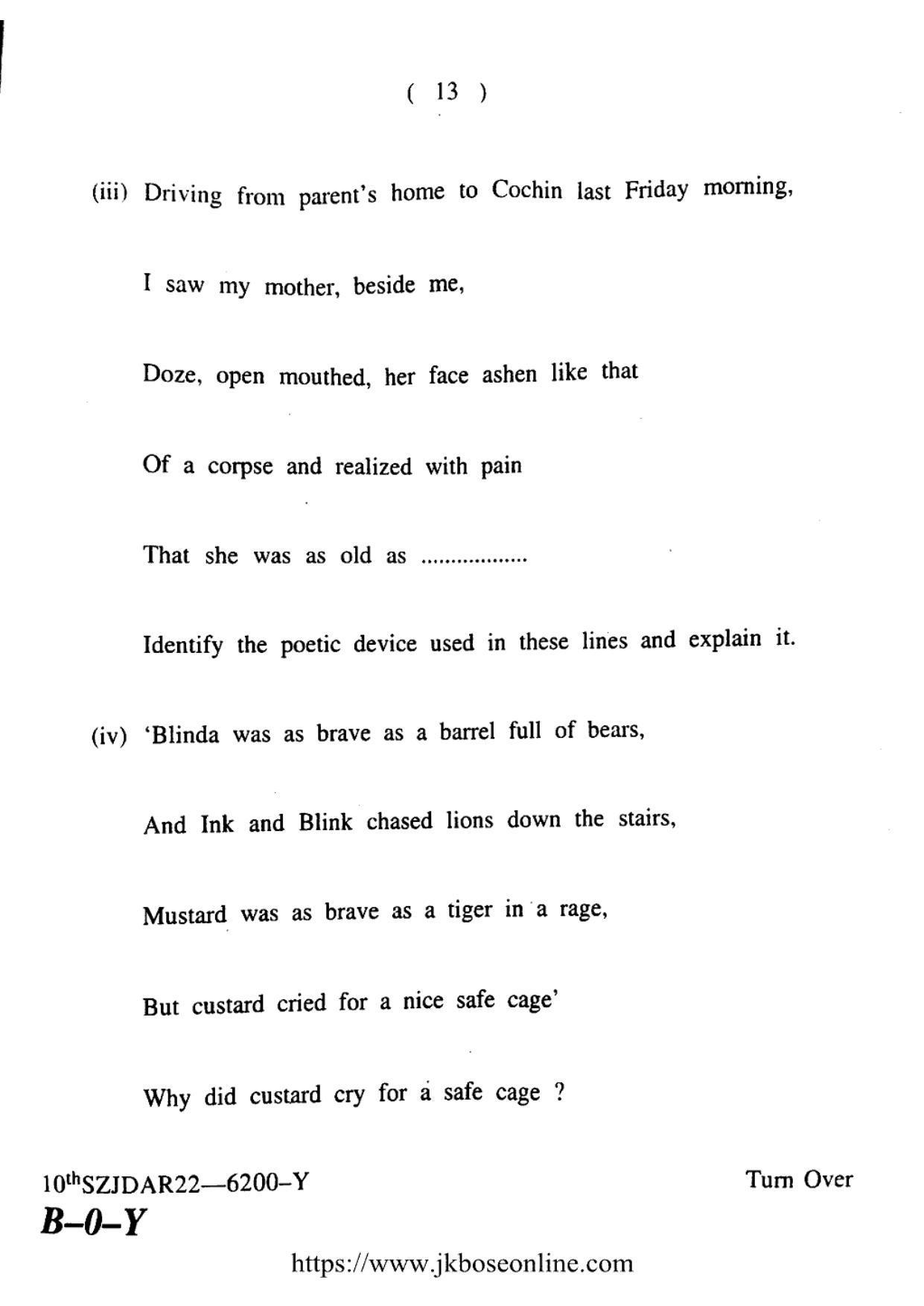 JKBOSE CLASS 10 English (6200-Y) 2022 - Page 13