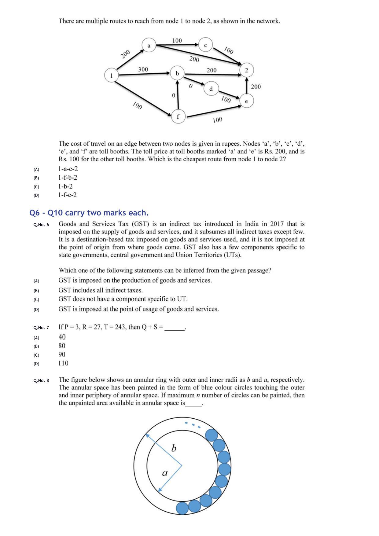 GATE 2020 Computer Science and Information Technology (CS) Question Paper - Page 2