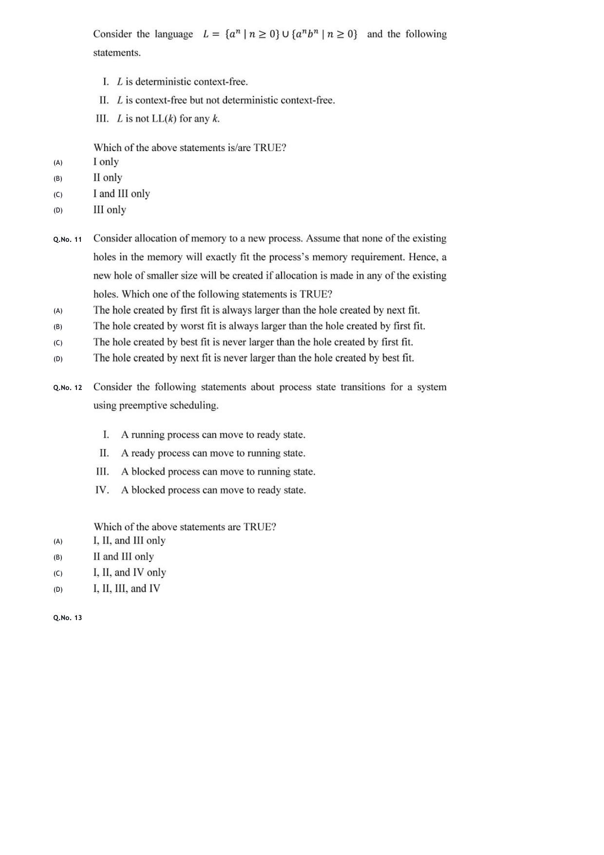 GATE 2020 Computer Science and Information Technology (CS) Question Paper - Page 6