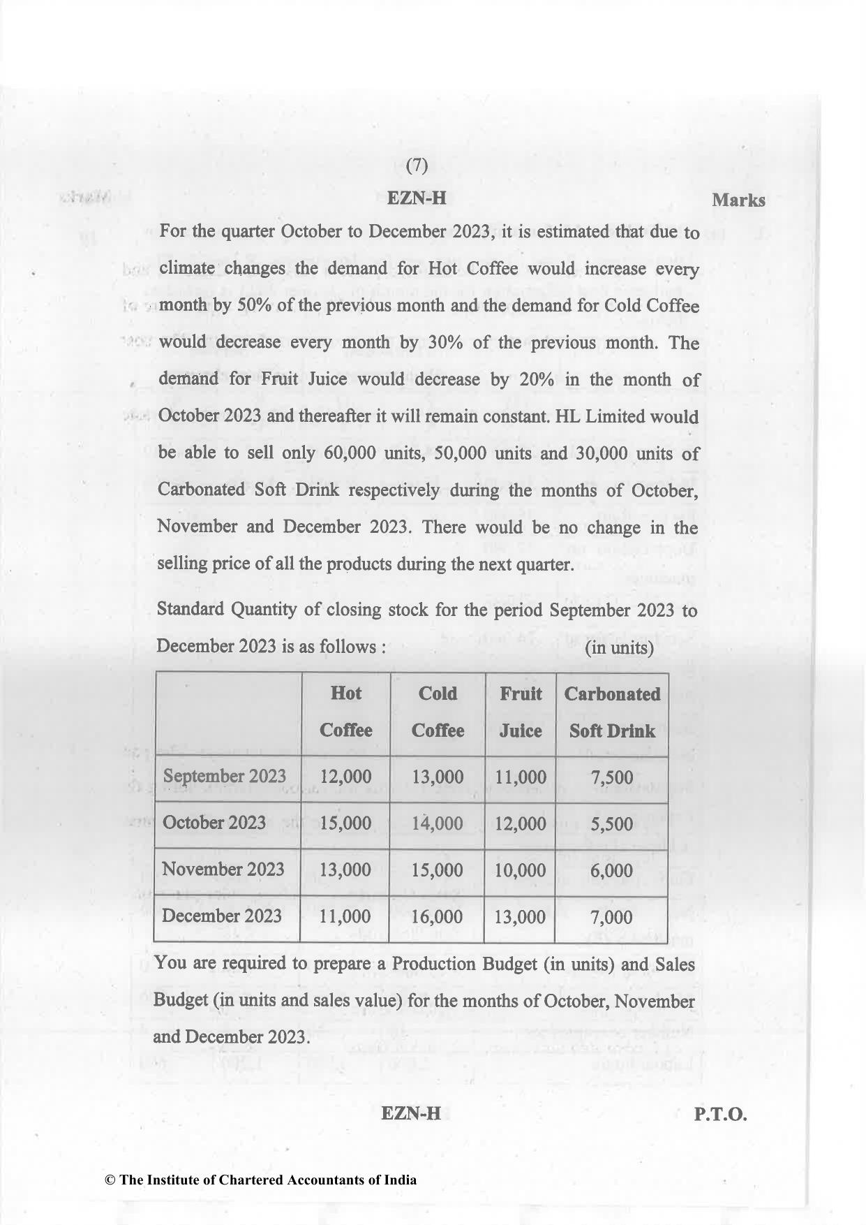 CA Inter Nov 2023 Question Paper - Paper 3 – Cost and Management Accounting - Page 7