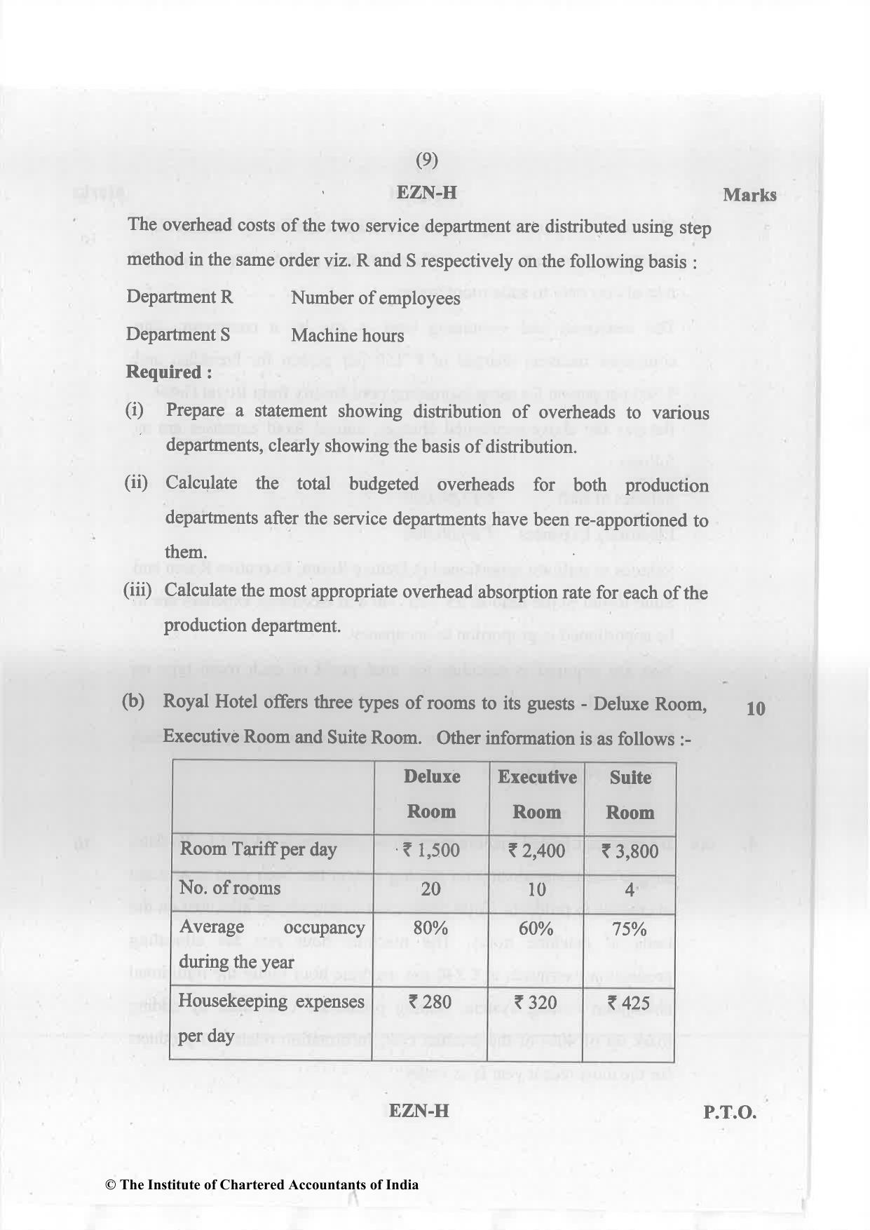 CA Inter Nov 2023 Question Paper - Paper 3 – Cost and Management Accounting - Page 9