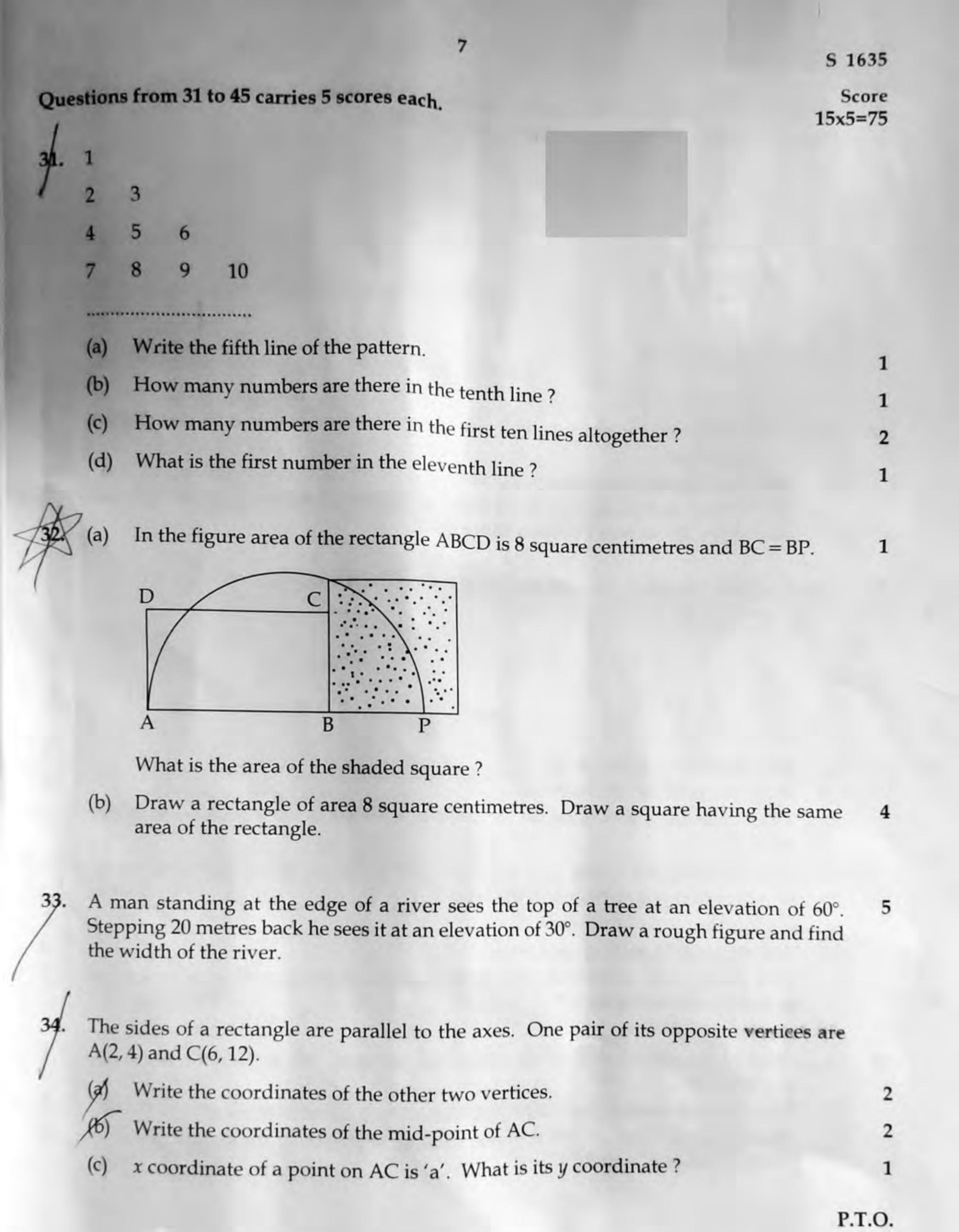 Kerala SSLC 2021 Maths Question Paper - Page 7