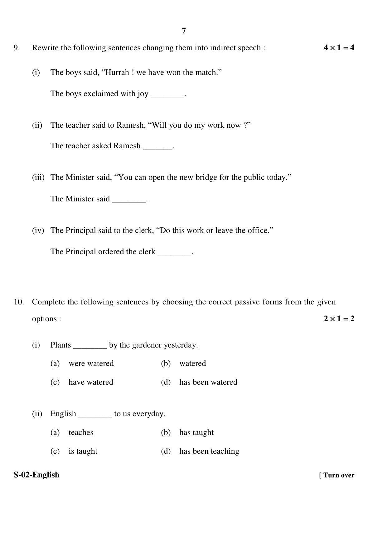 RBSE Class 10 English 2017 Question Paper - Page 7