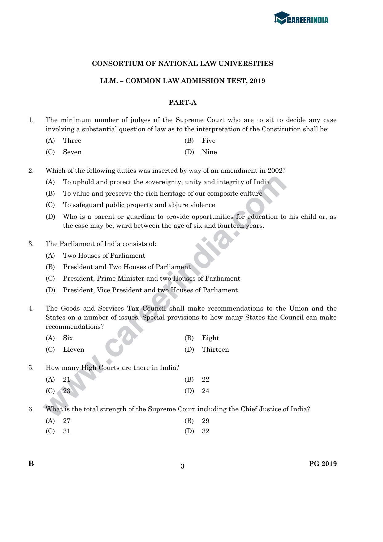 CLAT 2019 PG B-Series Question Papers (C.L.A.) - Page 2
